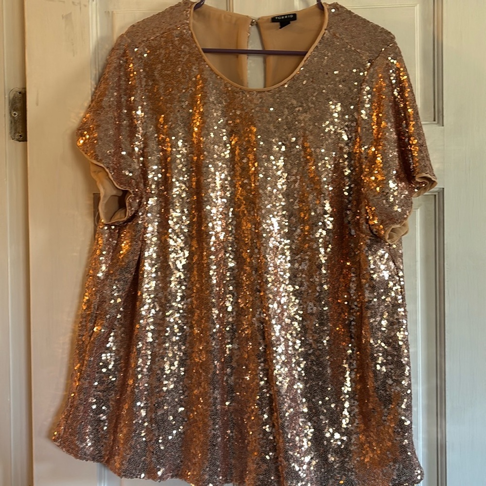 Rose Gold Sequined Torrid Blouse